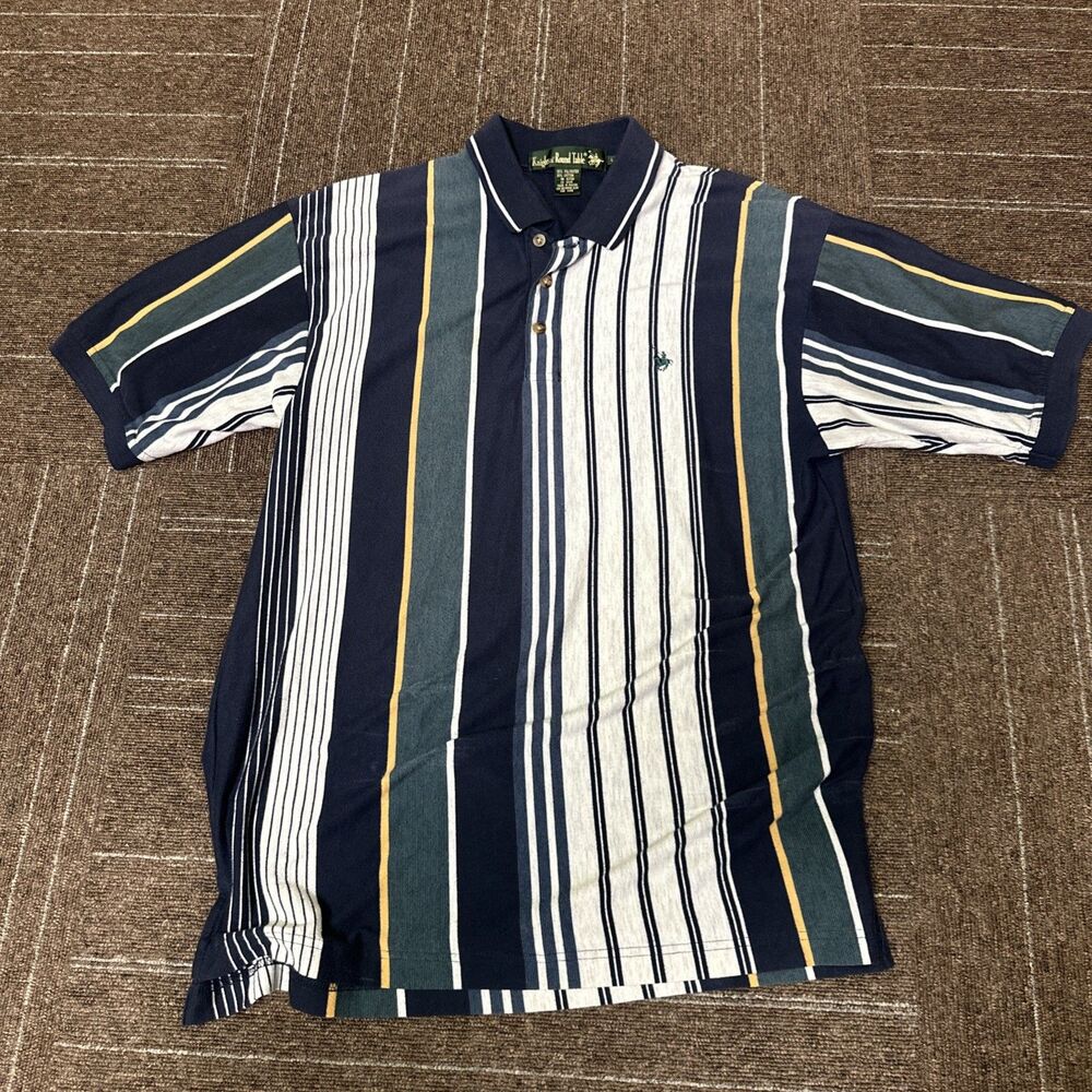 Vintage Knights of the Round Table Large Multicolor Short Sleeve Polo Shirt
